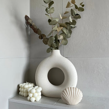White Ceramic Modern Home Boho Vases - Zayd’s Department Store
