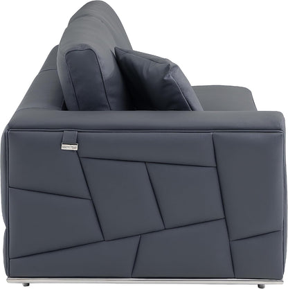 Surton Top Grain Italian Leather Sectional Sofa for Living Room and Home Office, Modern Luxury L-Shaped Couch, Right Arm Facing, 117" W, Dark Gray
