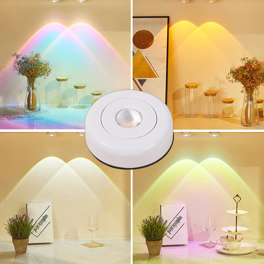 Lumières LED sans fil pour placard, cuisine, sous les meubles, alimentées par batterie, veilleuse au coucher du soleil, lampe murale, décoration de chambre à coucher, armoire