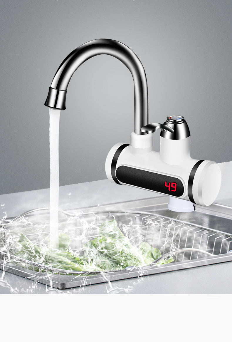 Robinet d'eau électrique de cuisine Chauffe-eau Affichage de la température Robinet de chauffage froid Robinet d'eau chaude Chauffe-eau