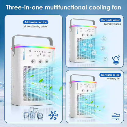 Portable Air Conditioner, 4-In-1 Portable Air Cooling Fan W/ 1000Ml Tank, 3 Speeds, Remote, 2 - 8H Timer, 7, No Heat
