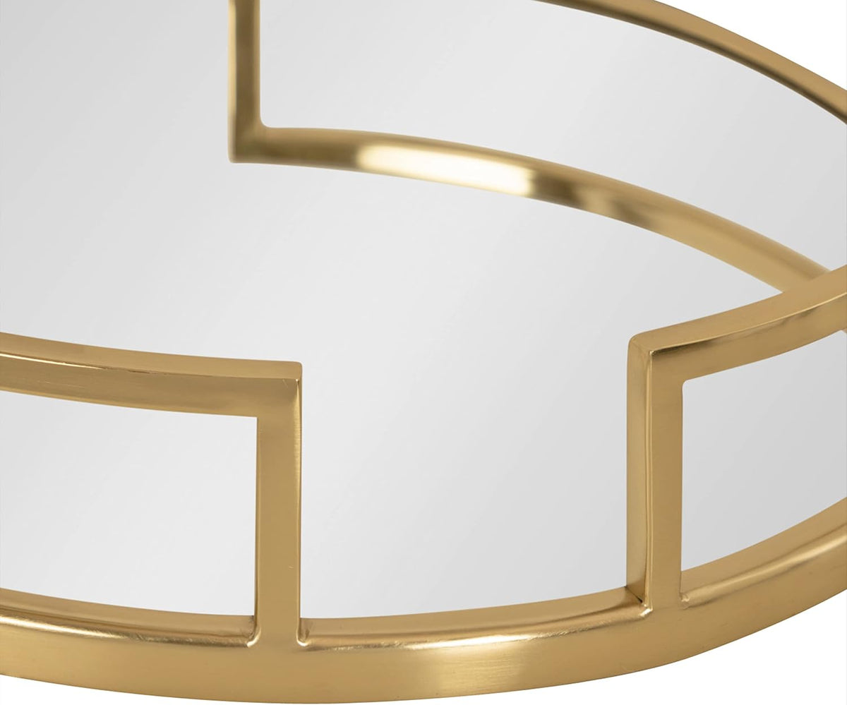Gohana Modern Mirrored Tray; 16 Inch Diameter; Gold; Decorative round Mirror Tray for Storage and Display