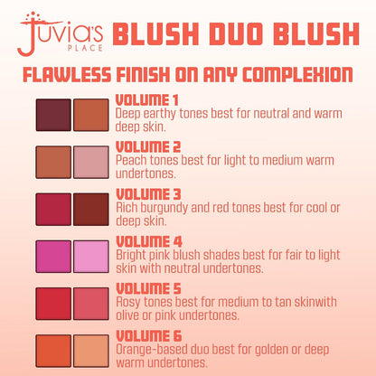Duo Blush Vol 6, Shimmer Glow Makeup Powder - All Skin Color