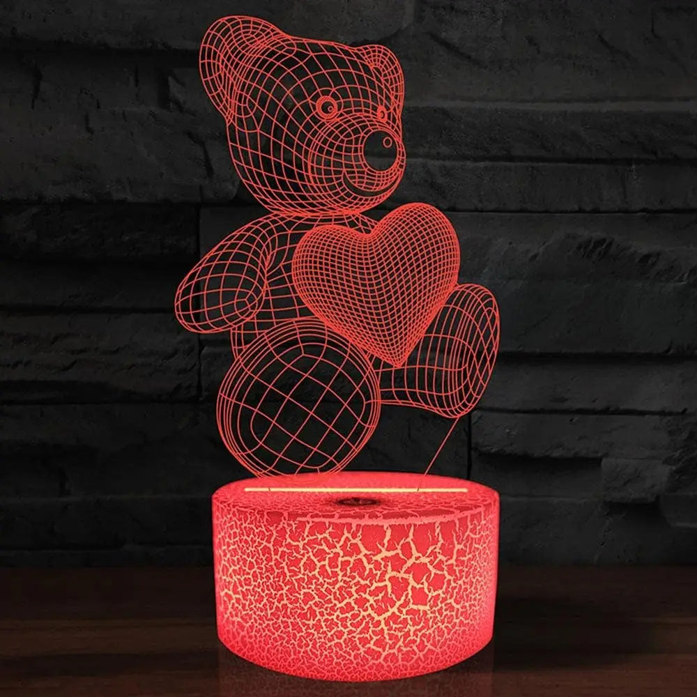 Lampe 3D en acrylique USB LED veilleuses néon lampe de noël décorations de noël pour la maison chambre anniversaire décor cadeaux de saint valentin