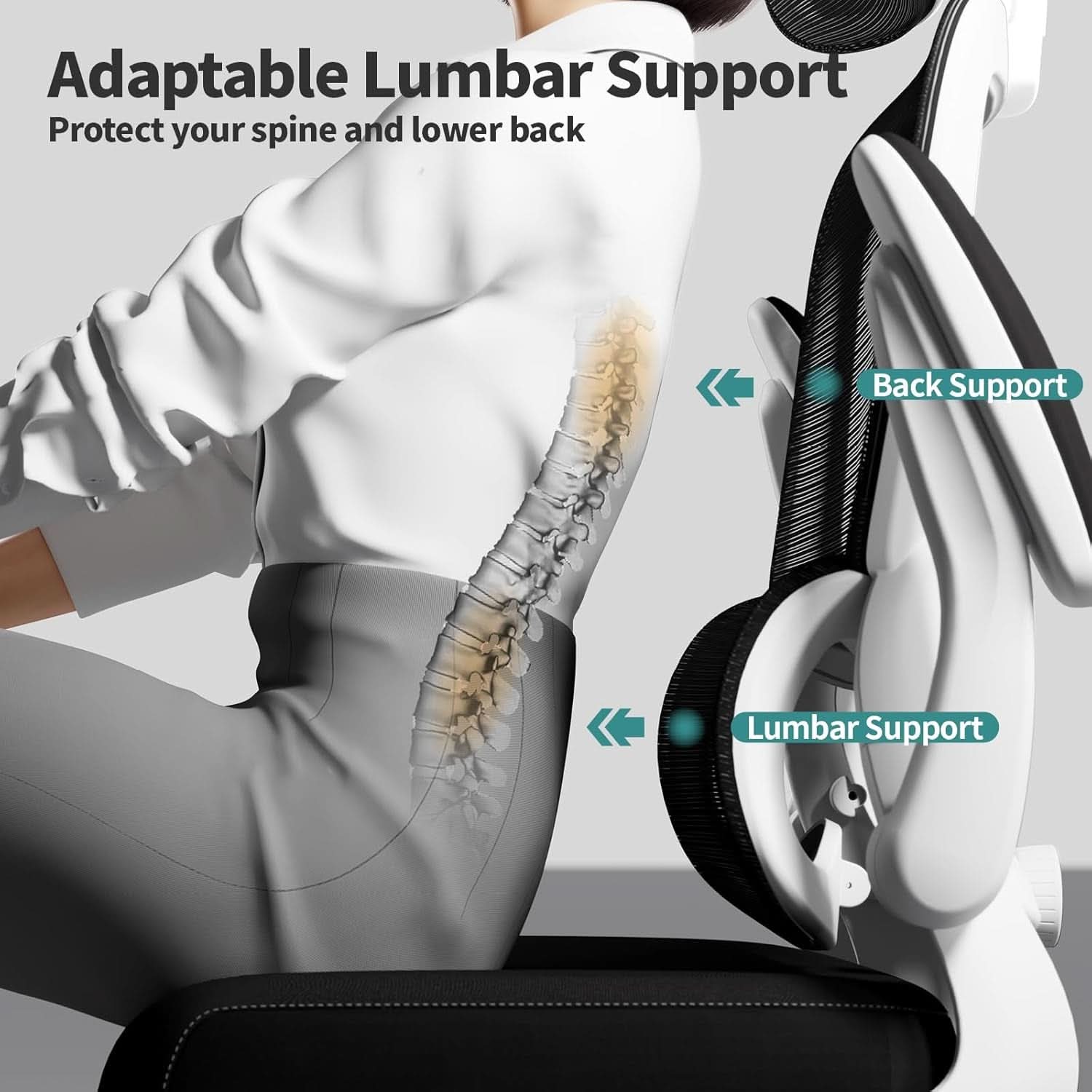 Ergonomic High Back Mesh Office Chair With Wheels Black-4