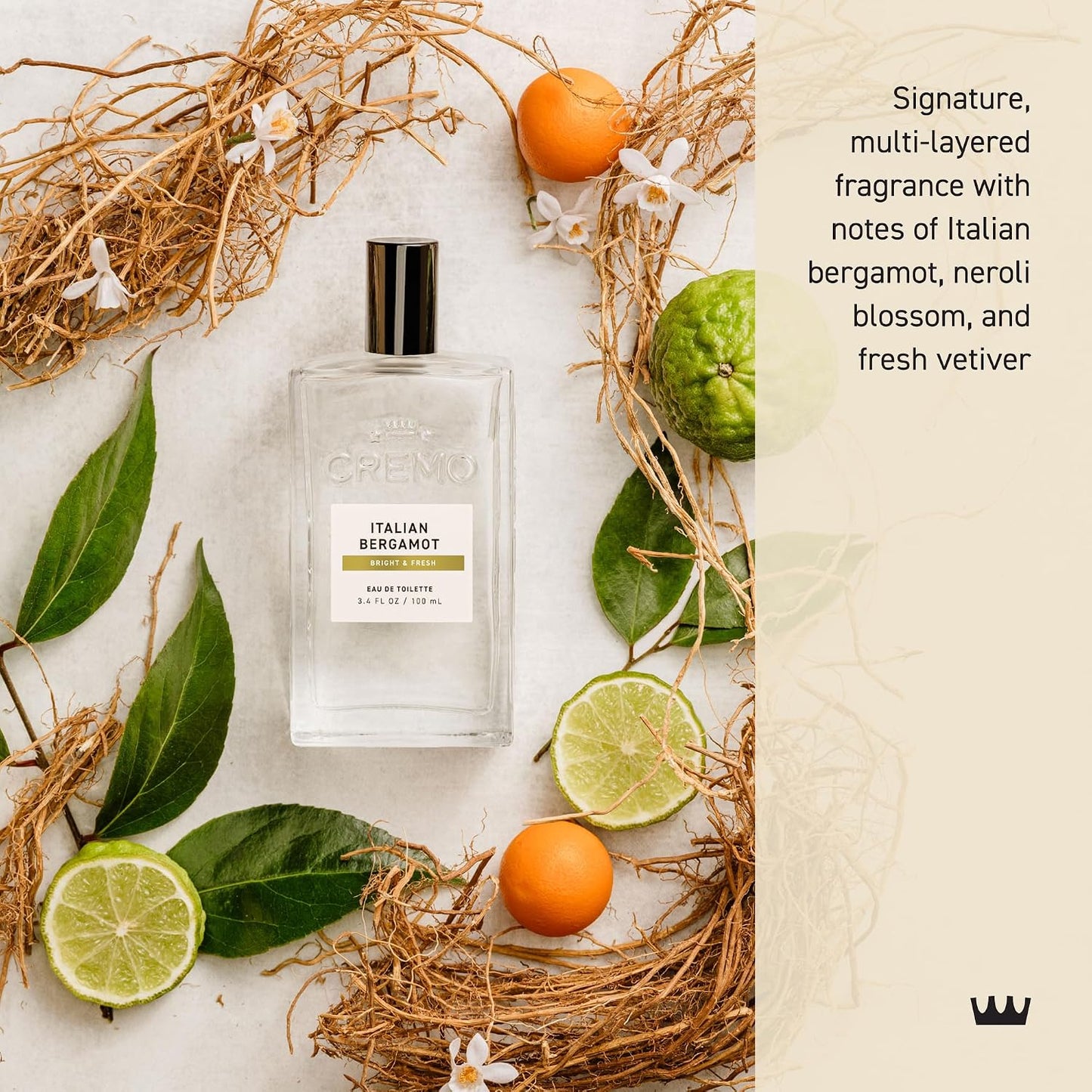 Cologne for Men - Italian Bergamot Mens Cologne Spray, a Combination of Italian Bergamot, Neroli Blossom, and Fresh Vetiver, Multi-Layered Signature Men'S Fragrances, 3.4 Fl Oz
