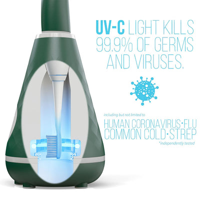 UV Sanitizing Sonic Toothbrush and Cleaning Station, Electric Toothbrush, Dual Speed Setting, Evergreen
