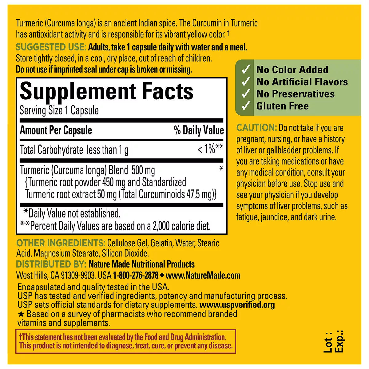Nature Made Turmeric Curcumin Capsules