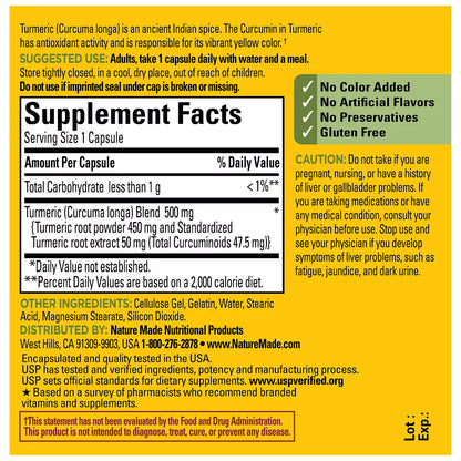 Nature Made Turmeric Curcumin Capsules