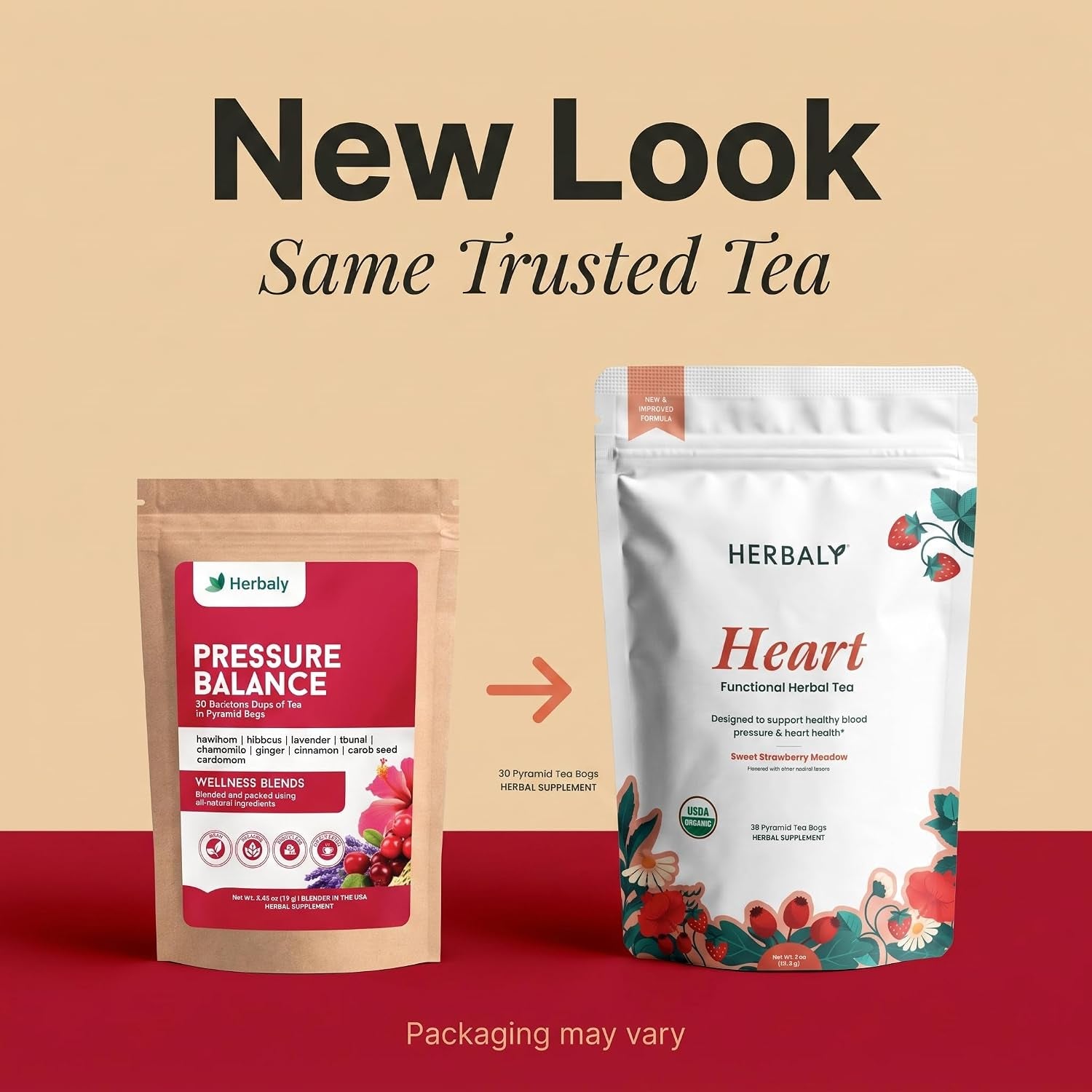 Herbaly Heart Organic Herbal Tea - Heart Health & Circulation, 28 Ct