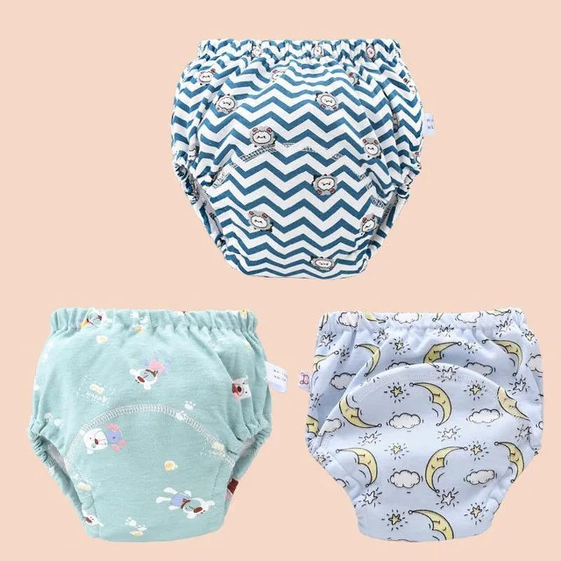 Baby Reusable Potty Training Pants Toddler Cotton Ecological Cloth Diaper Panties Waterproof Washable Nappies Boy Girl Underwear