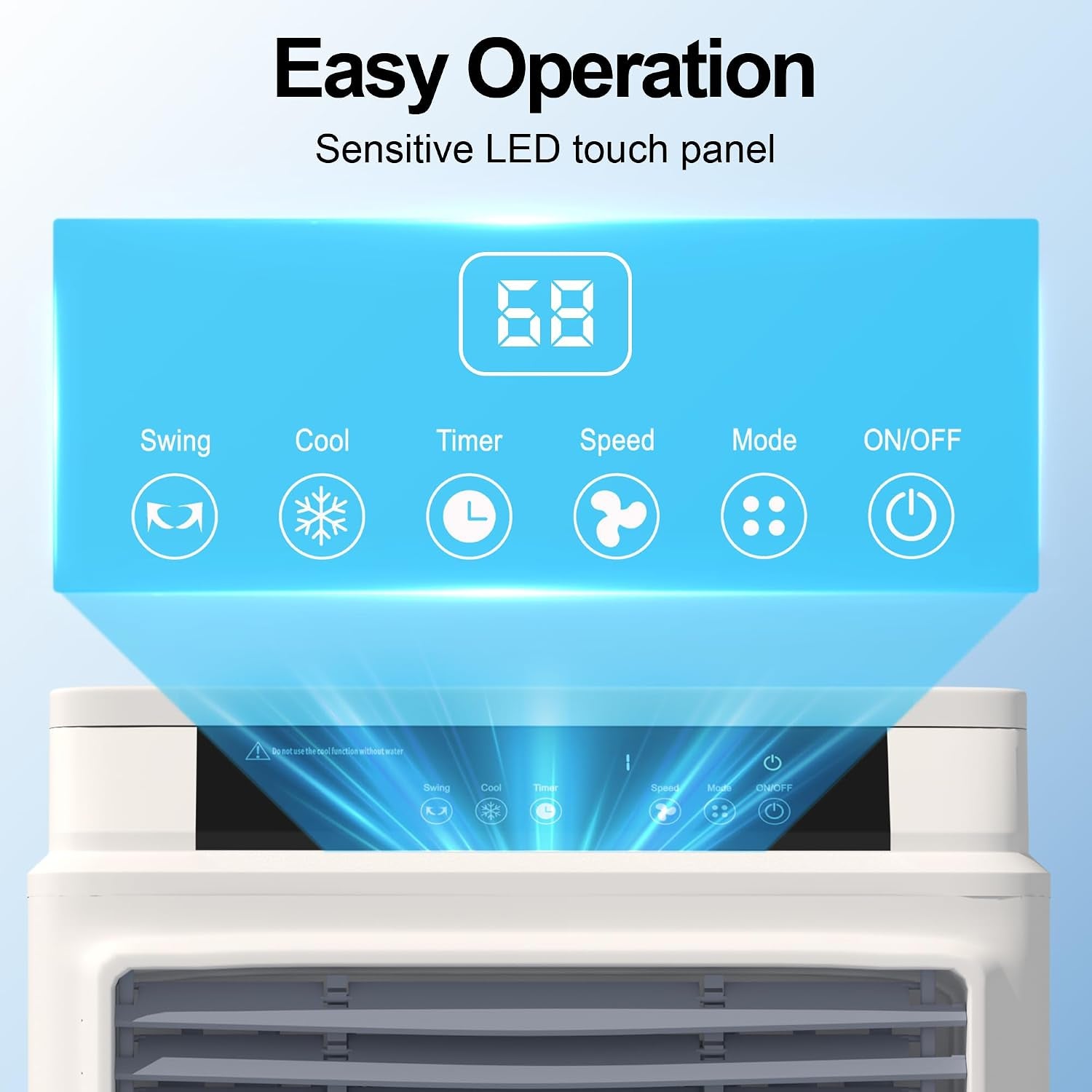 Swamp Cooler for Large Room, 43 Inch Evaporative Air Cooler 120°Oscillation, 3880CFM Portable Cooling Fan with Remote, 3 Speeds, 12H Windowless Air Conditioner, 10.6 Gal Tank for Garage Patio Outdoor