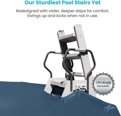 INTEX 28829EH 18Ft X 52In Ultraluxe Premium above Ground Swimming Pool Set with Smart Wi-Fi Enabled Dual Sand Filter Pump Saltwater System and Water Analyzer, Retractable Pool Ladder