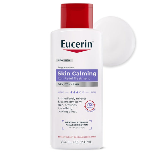 Skin Calming Itch Relief Body Lotion, 8.4 FL OZ | Body Lotion Enriched with Menthol and Ceramide, Itch-Relieving Calming Lotion, Soothing and Cooling Effect, Fragrance Free