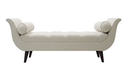 Alma Tufted Flare Arm Entryway Bench, Sky Neutral