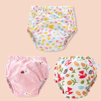 Baby Reusable Potty Training Pants Toddler Cotton Ecological Cloth Diaper Panties Waterproof Washable Nappies Boy Girl Underwear