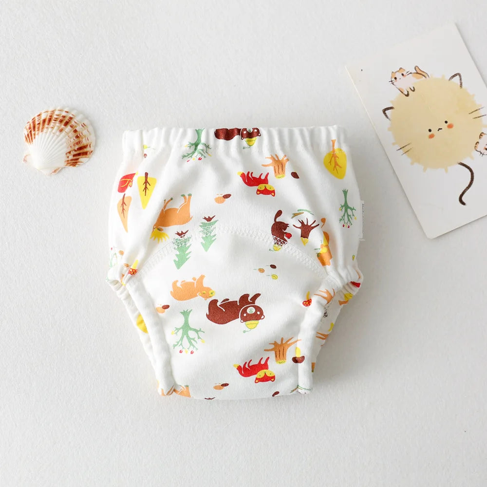 New Baby Waterproof Washable Training Pants Cartoon Cotton Baby Diaper Infant Shorts Nappies Panties Nappy Changing Underwear