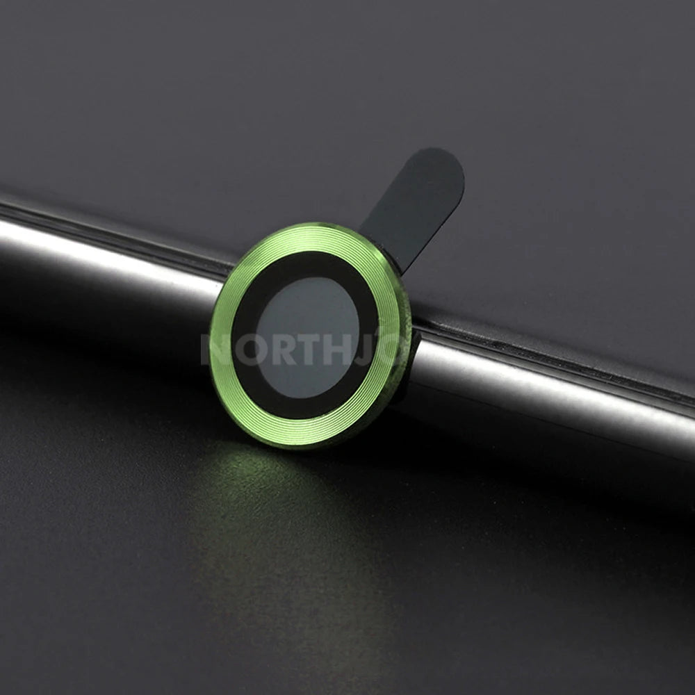 100Pcs for Iphone 15 Pro Max 14 13 12 11 plus Mini CD Style Metal Camera Lens Cover 3D Alloy Glass Screen Protector