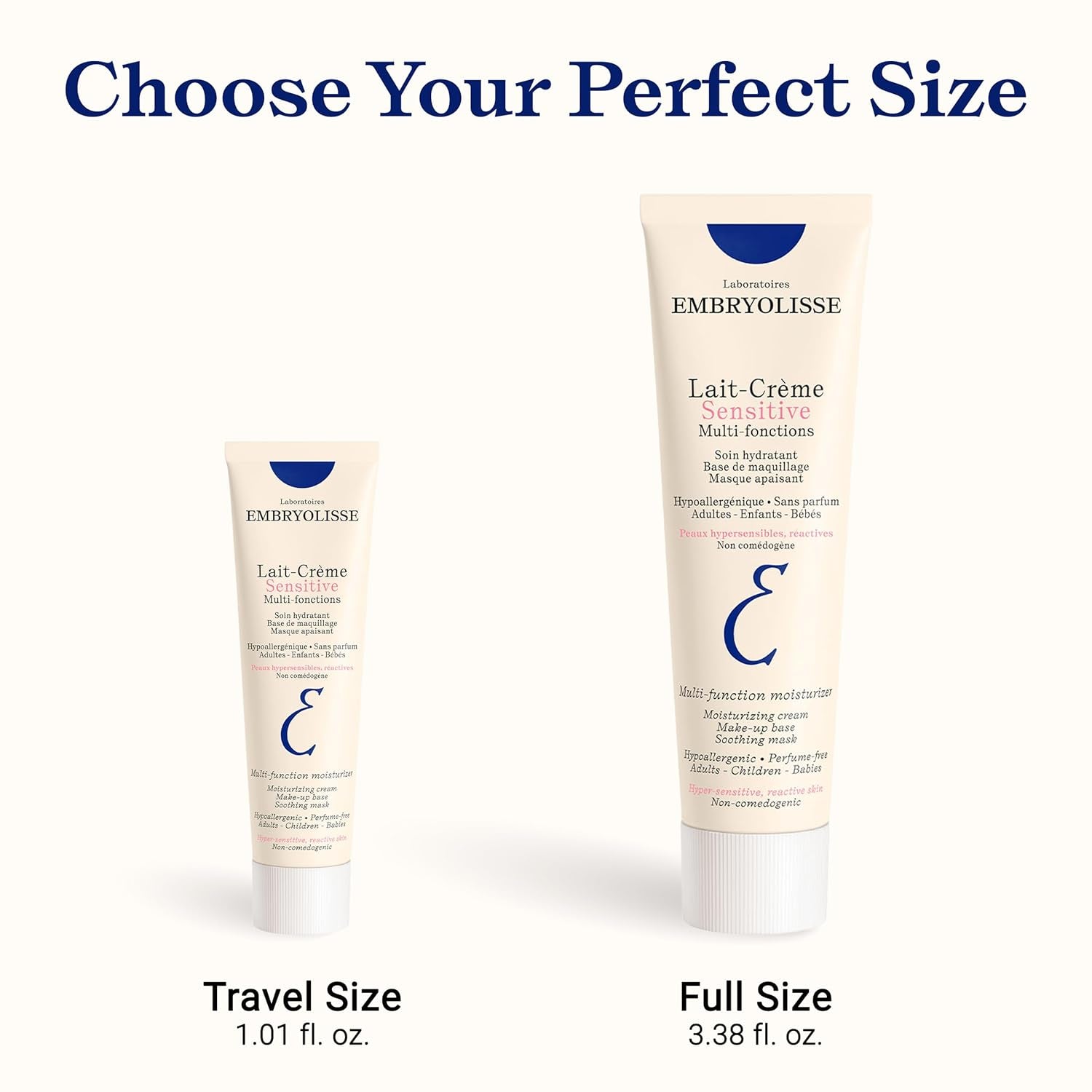 Embryolisse Lait-Crème Concentré Sensitive Face Moisturizer and Makeup Primer, Hypoallergenic Fragrance-Free Face Cream with Aloe Vera and Shea Butter