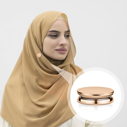 8Pcs Magnetic Hijab Pins, Multipurpose Strong Magnetic Scarf Clasp Hijab Buttons No Snag Hijab Magnets Pinless Brooch Hijab Pins for Women Clothing Scarves (Oblate Style)