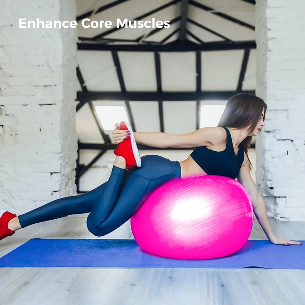Cardio Drumming Equipment Set, Fitness Balance Ball with Pump & 3.2Oz Sticks, Aerobic Exercise Ball for Workouts, Stability, Pilates, Yoga, Pregnancy Gymnastics
