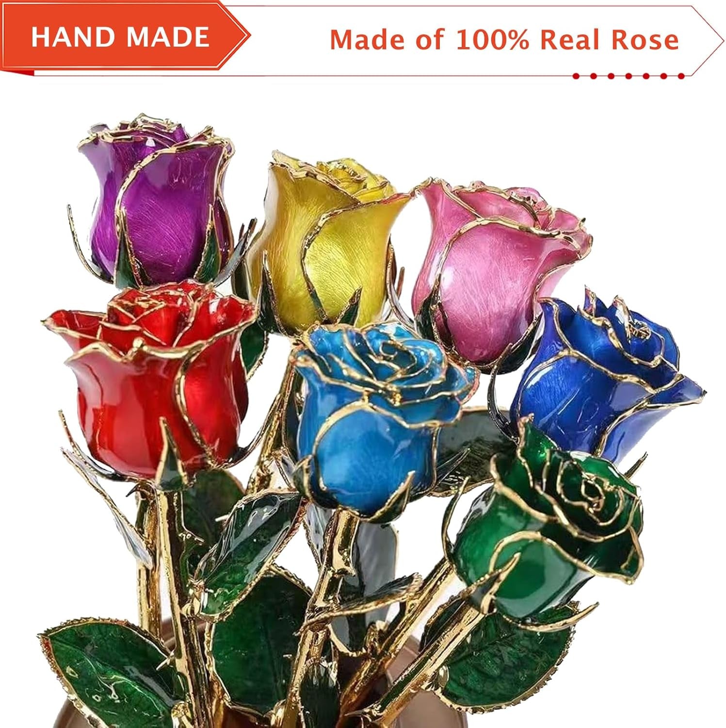 Roses, 24K Gold Rose Made from Real Rose - Unique Design Gold Plated Rose for Anniversary Valentines Mothers Day Birthday Gifts (Pink Original Rose with Stand)