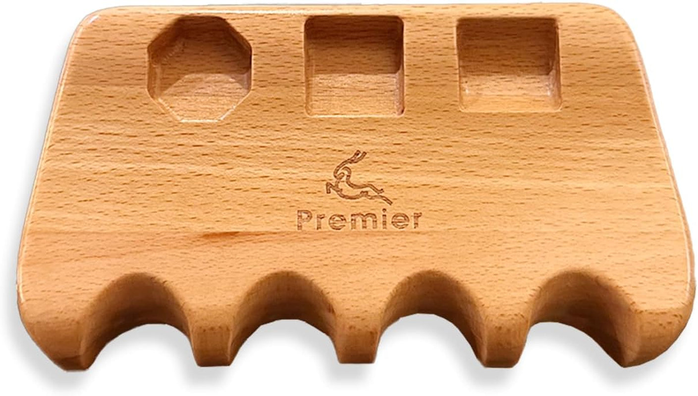 Solid Wood Portable Pool Stick Holder, Heavy Duty Weighted Pool Cue Claw for Table Edge, Anti-Slip Premium Billiard Cue Rack Accommodates 4 Cues, Luxury Pool Table Accessories