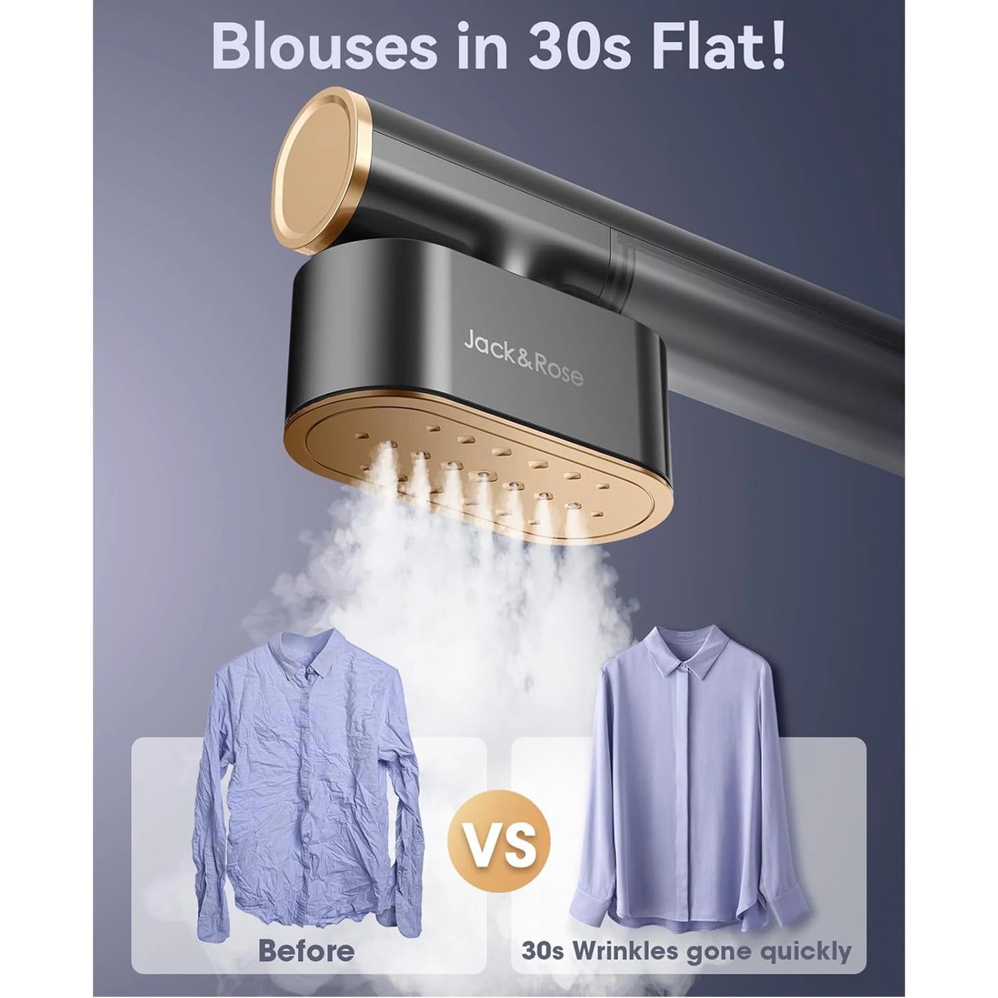 Travel Steamer for Clothes, 100-240V Portable Steamer,15S Heat Up, Steamer ＆ Iron 2 in 1, Travel Size Garment Steamer, Large Ceramic Heat Panel, for Global & European Traveling, Black