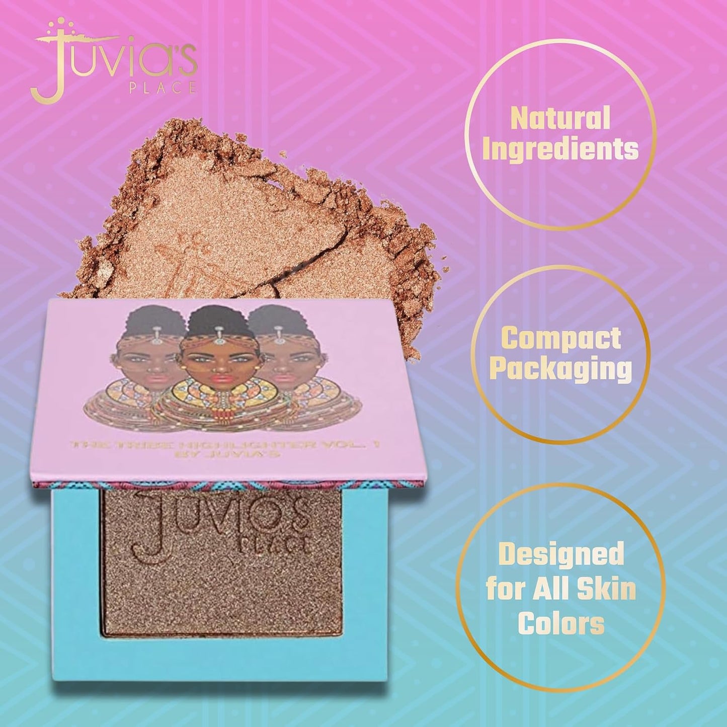 - Tribe Highlighter Vol. 1 - Glow Highlighter Face Makeup Powder - Shimmering Glow Finish Perfect for Cheekbones, Radiant Mineral Shimmer, Illuminating Powder