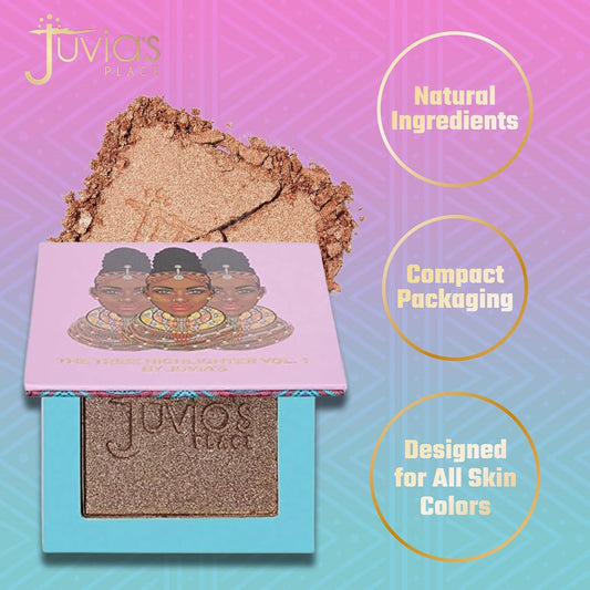 - Tribe Highlighter Vol. 1 - Glow Highlighter Face Makeup Powder - Shimmering Glow Finish Perfect for Cheekbones, Radiant Mineral Shimmer, Illuminating Powder