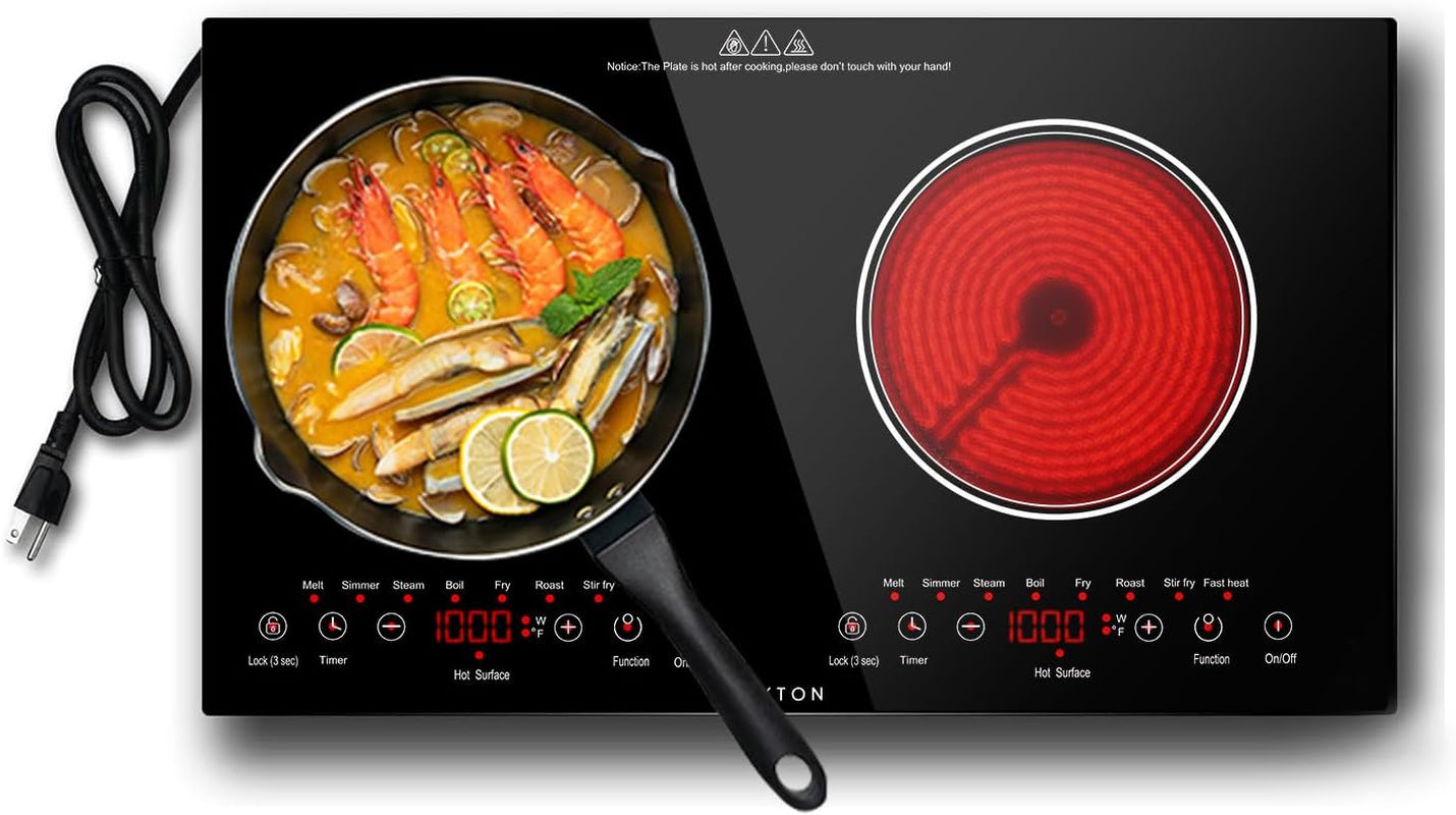 2 Burners Electric Cooktop 110V, 24" Built-In & Countertop Stove