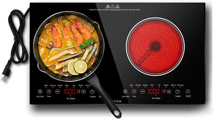 2 Burners Electric Cooktop 110V, 24" Built-In & Countertop Stove