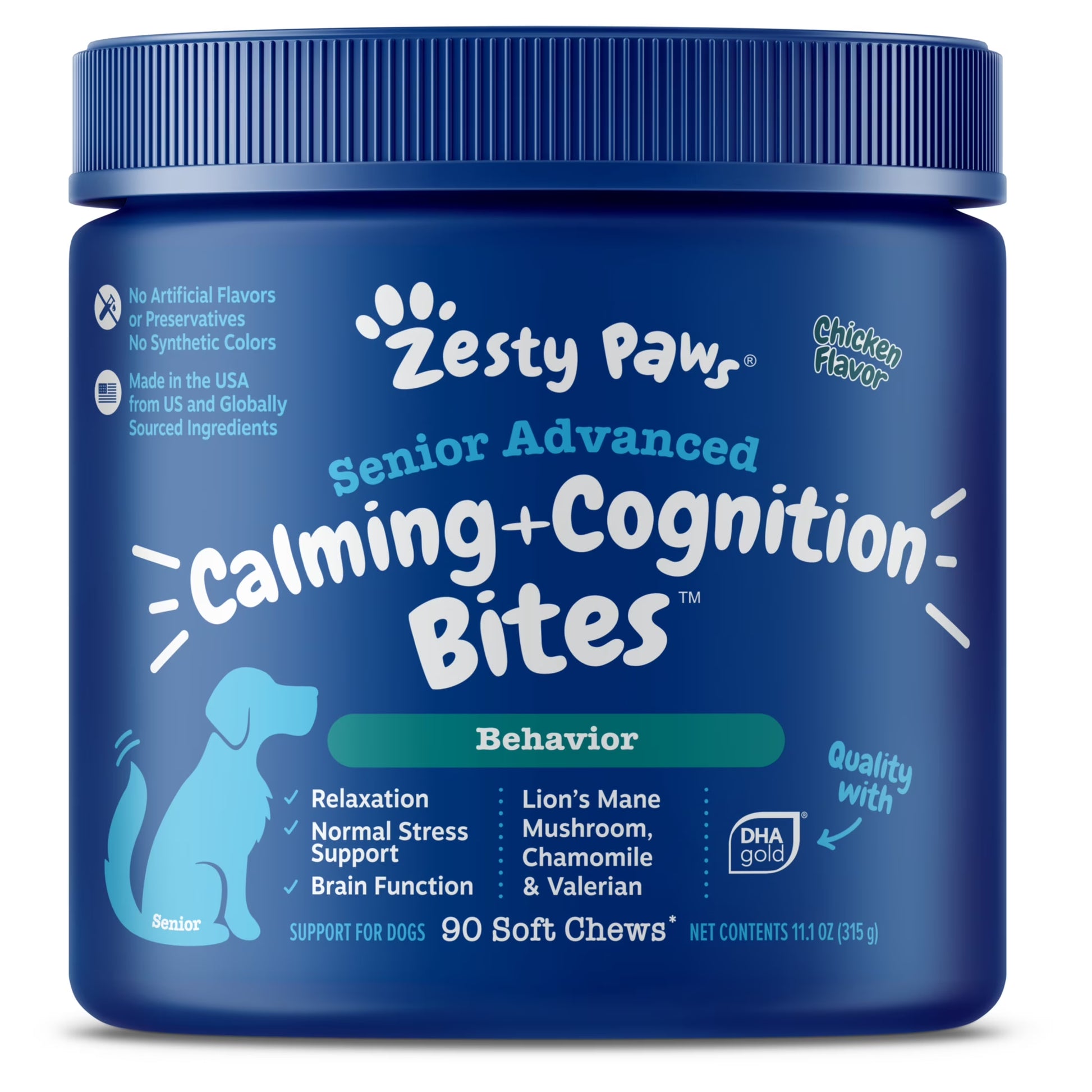 Senior Advanced Cognition Bites Chicken Flavor Dog Supplement, 90 Count