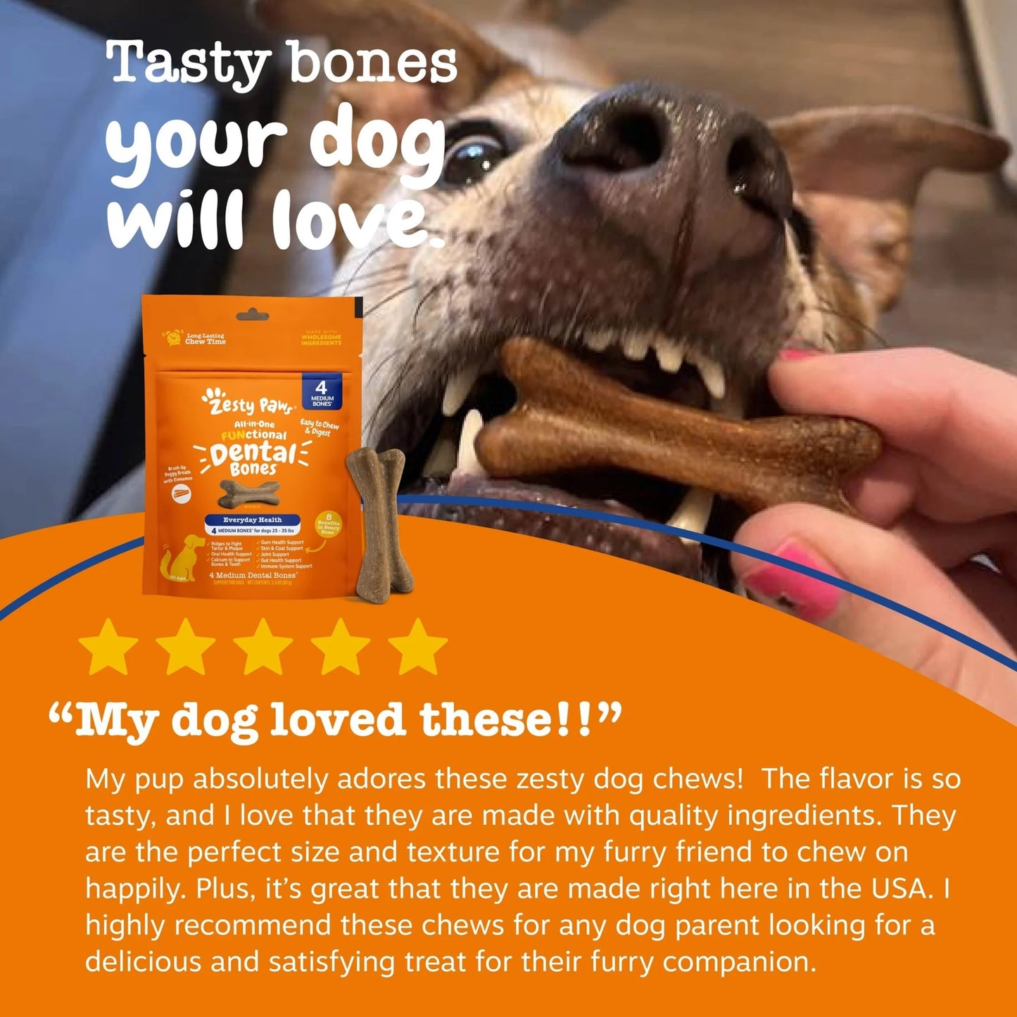 All-In-One Dental Bones, Medium Dogs, 4 Count