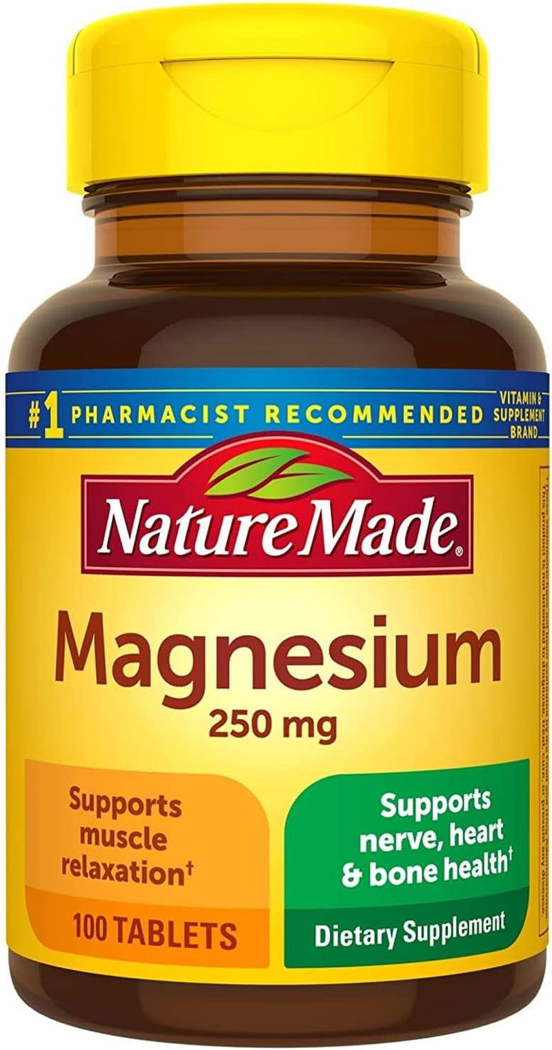 Magnesium, 250 Mg, Tablets, 100 Ct
