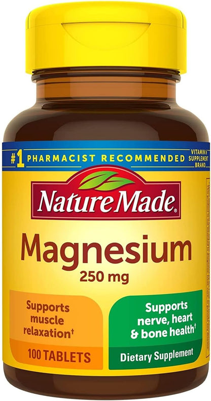 Magnesium, 250 Mg, Tablets, 100 Ct