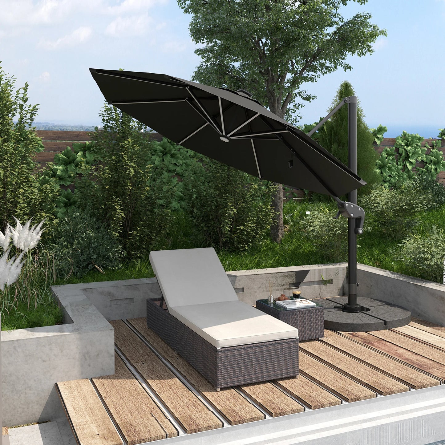 3-Piece Wicker Patio Chaise Lounge Set W/ 5 Backrest Angles, Brown