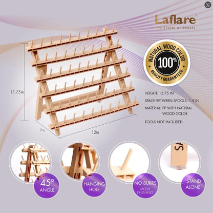 Braiding Rack for Hair with Comb Set & Braid Gel Wristband & Hair Clip, Hair Rack (Hair Extension Holder with 60 Pegs,) with Hair Braiding Accessories (PPCOM4)