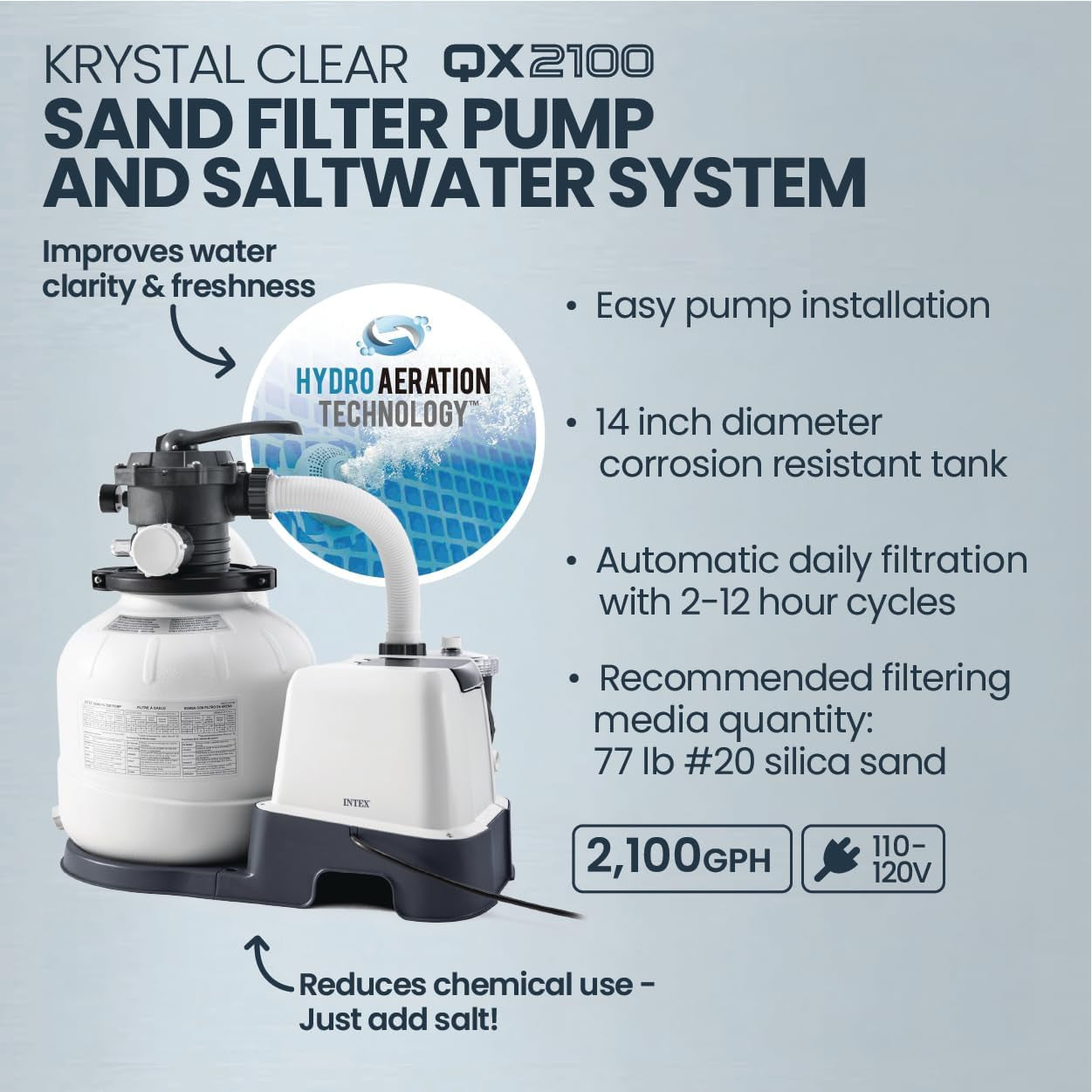 INTEX 28829EH 18Ft X 52In Ultraluxe Premium above Ground Swimming Pool Set with Smart Wi-Fi Enabled Dual Sand Filter Pump Saltwater System and Water Analyzer, Retractable Pool Ladder
