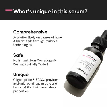 Minimalist Salicylic Acid 2% Face Serum - 1 Fl Oz