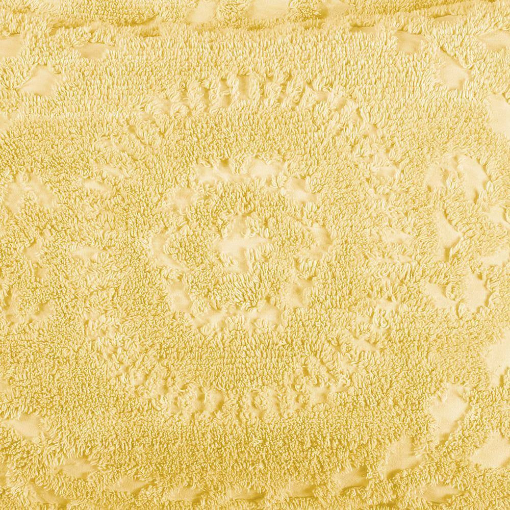 Rio Collection Floral Design Yellow Standard 100% Cotton Tufted Chenille Sham