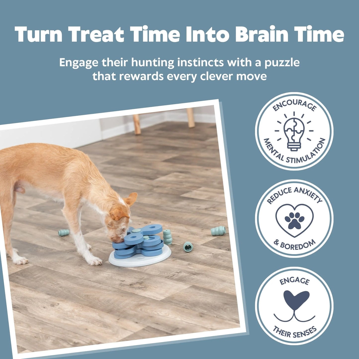 Dog Activity Flower Strategy Game, Level 3, Advanced Dog Puzzle Toy, Treat Dispenser