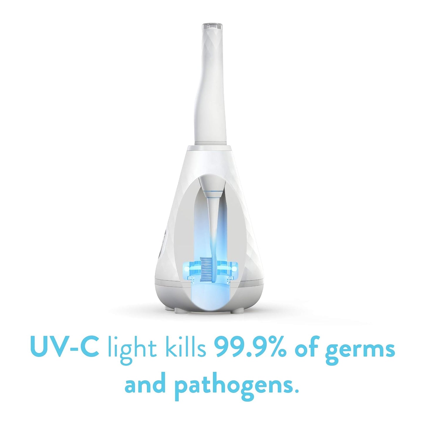 UV Sanitizing Sonic Toothbrush and Cleaning Station, Electric Toothbrush, Dual Speed Setting, White