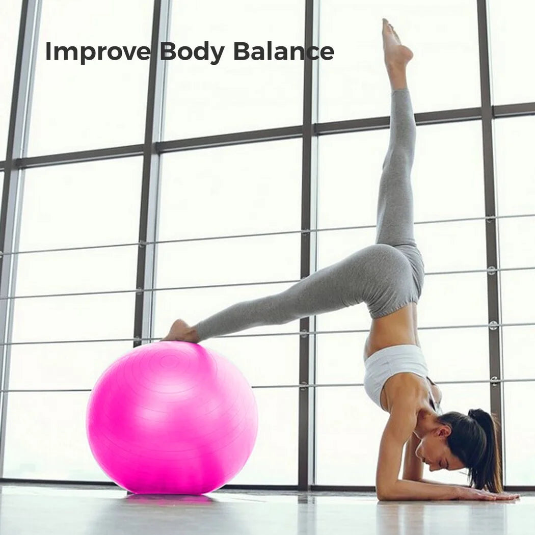 Cardio Drumming Equipment Set, Fitness Balance Ball with Pump & 3.2Oz Sticks, Aerobic Exercise Ball for Workouts, Stability, Pilates, Yoga, Pregnancy Gymnastics