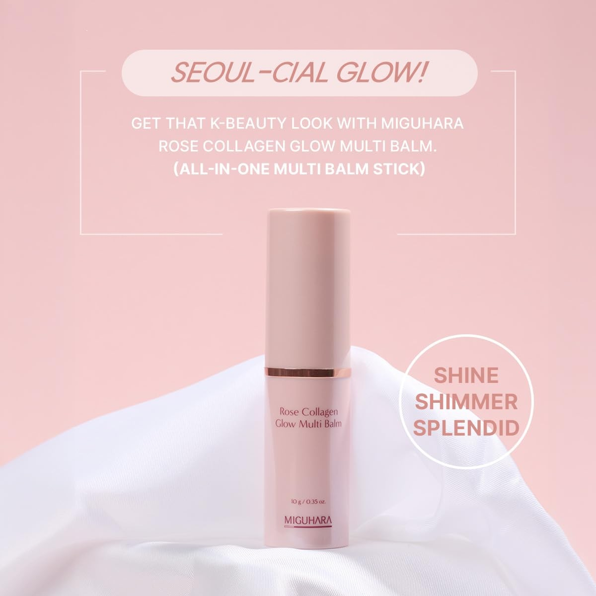 Rose Collagen Glow Multi Balm | Korean Skincare All-in-One Hydrating Multi Balm Stick (10g/0.35 oz.)