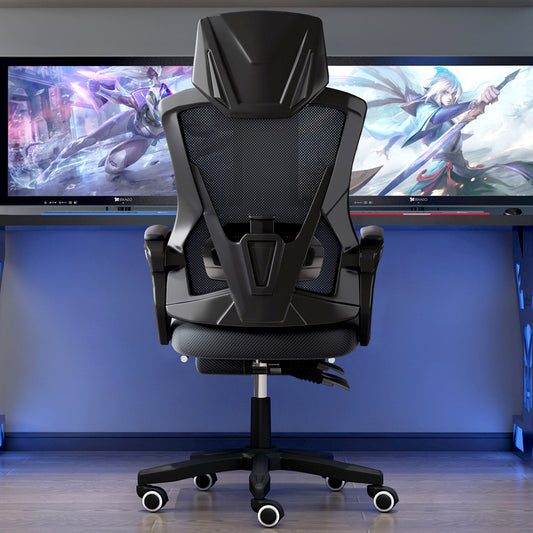 Computer chair, home office chair, mesh chair, backrest adjustable swivel chair, staff chair, student e-sports chair, game footrest - Zayd’s Department Store