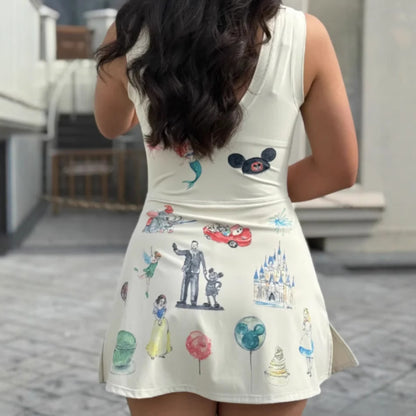 Cute cartoon printed lace-up skirt that wraps the hips - Zayd’s Department Store