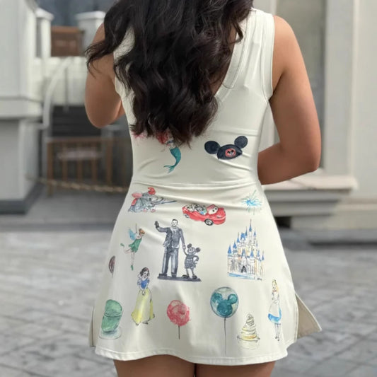 Cute cartoon printed lace-up skirt that wraps the hips - Zayd’s Department Store