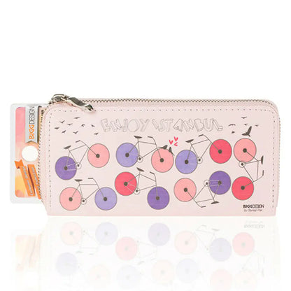 BiggDesign Bicycle Patterned Pink Wallet - Zayd’s Department Store