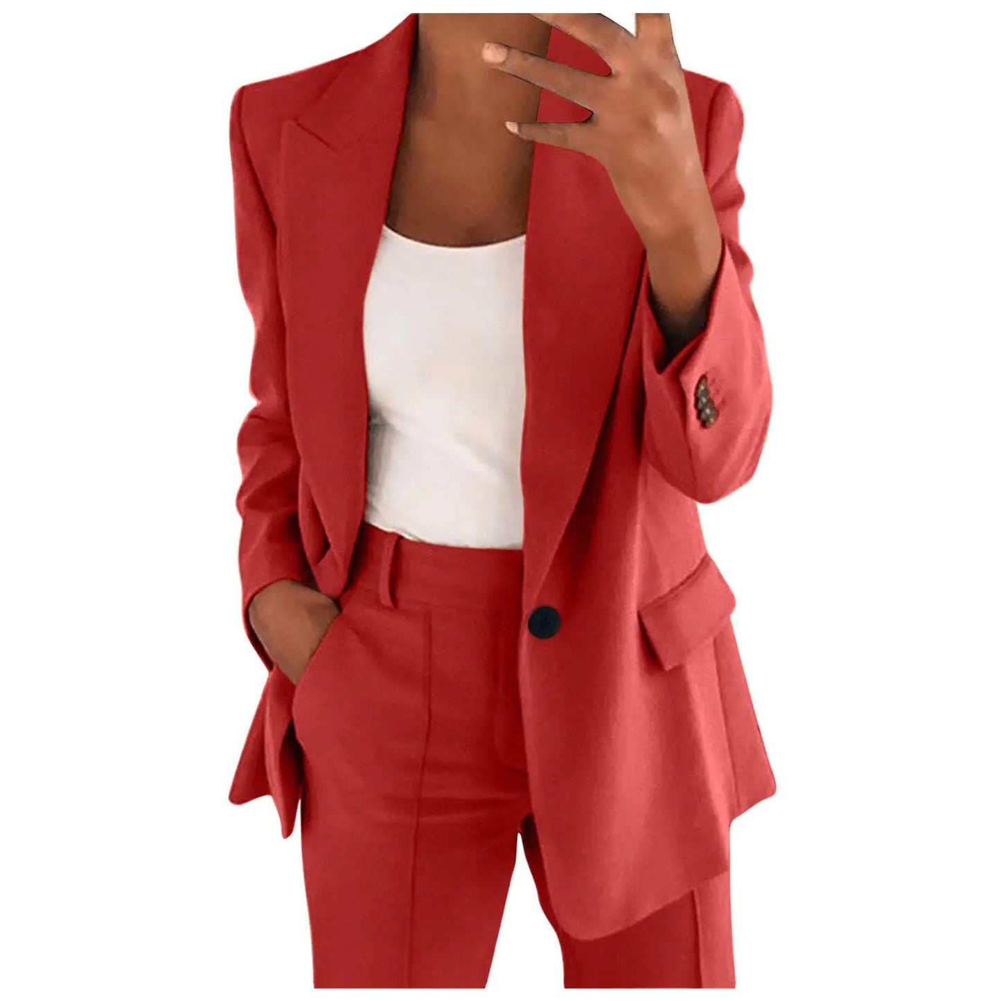 Blazer Sets Women 2 Piece Outfits Dressy Pant Suits Business Casual Outfits Loose Straight Leg Pants Work Clothing 2024 Plus Size Pant Suits - Zayd’s Department Store